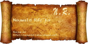 Neuwald Réka névjegykártya