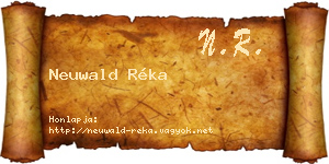 Neuwald Réka névjegykártya